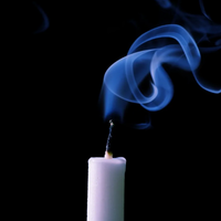 Blue flame halloween candle